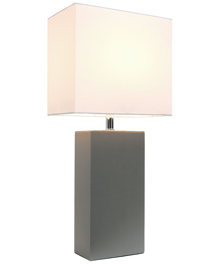 All The Rages Elegant Designs Modern Leather Table Lamp with White Fabric Shade Macy's
