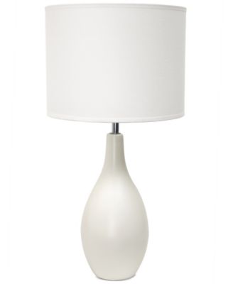 Simple Designs Oval Bowling Pin Base Ceramic Table Lamp