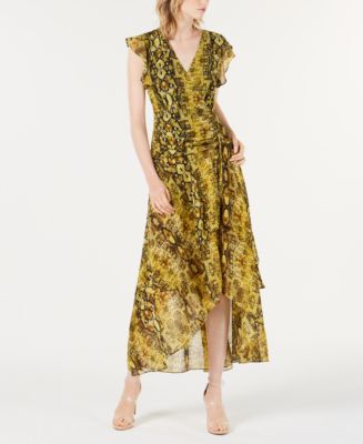 Bar III Ruched Python Printed Maxi Dress, Created for Macy's - Macy's