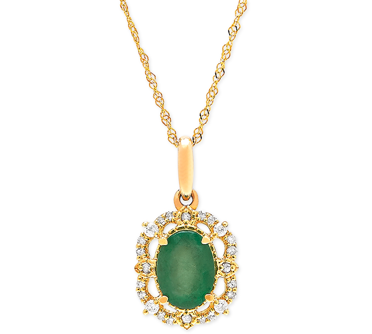 MACY'S SAPPHIRE (1 CT. T.W.) & DIAMOND (1/10 CT. T.W.) PENDANT 18" NECKLACE IN 14K YELLOW GOLD (ALSO AVAILA