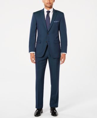 Perry Ellis - Men's Slim-Fit Comfort Stretch Turquoise Solid Suit