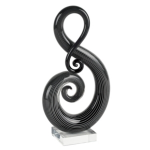 Badash Crystal Black And White Note Art Glass Sculpture In Multi