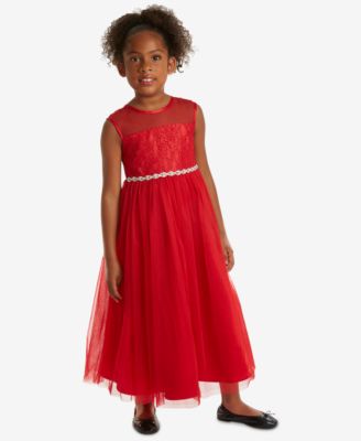 macys girls red dress