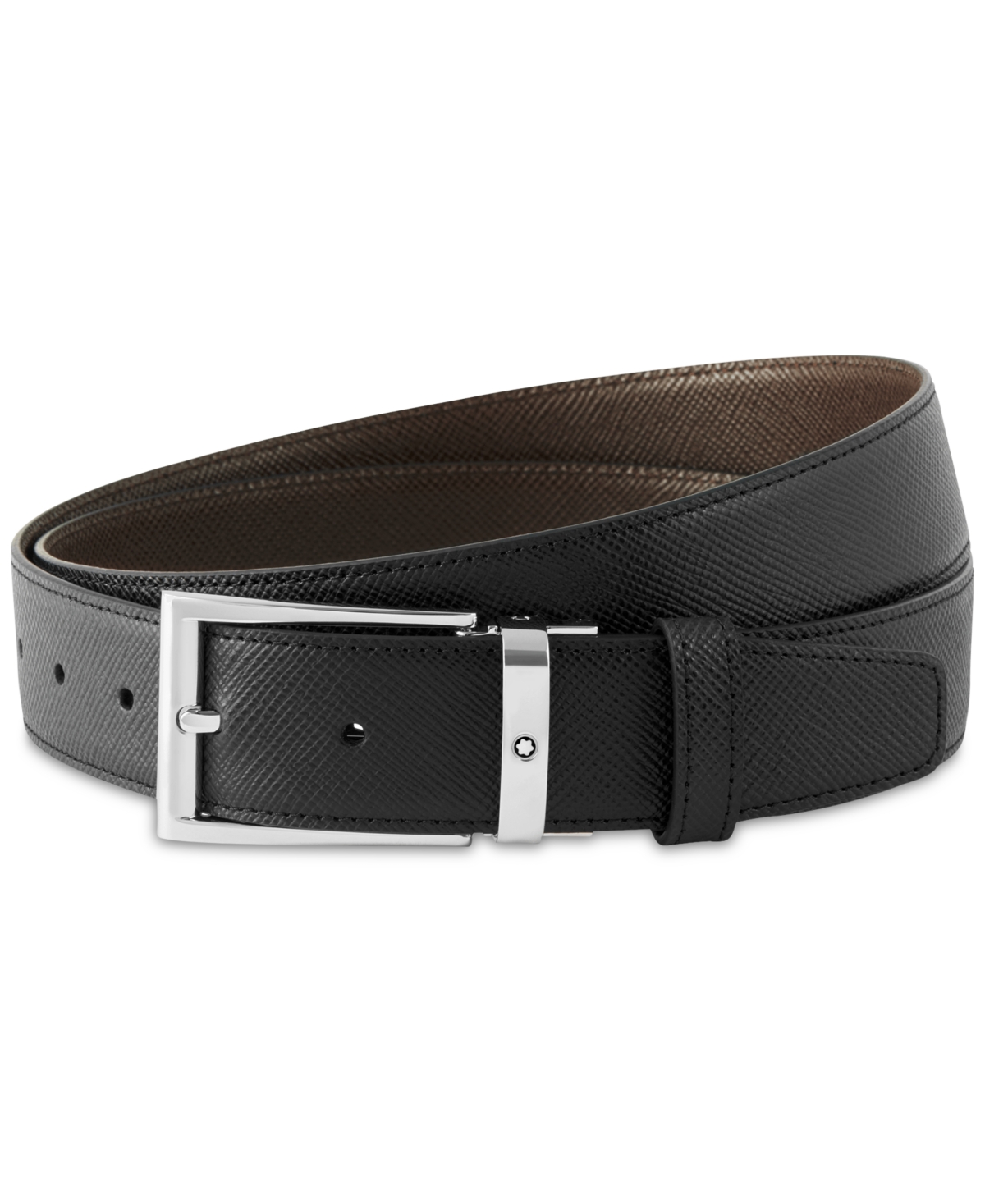 Shop Montblanc Men's Saffiano Leather Reversible Belt In No Color