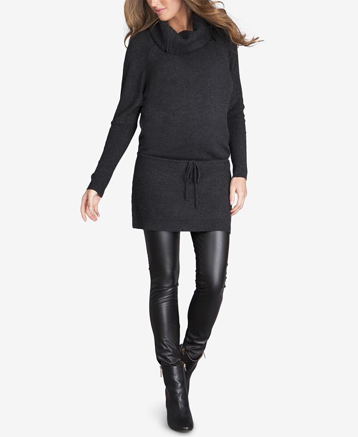 Maternity Black Cowl Neck Dress