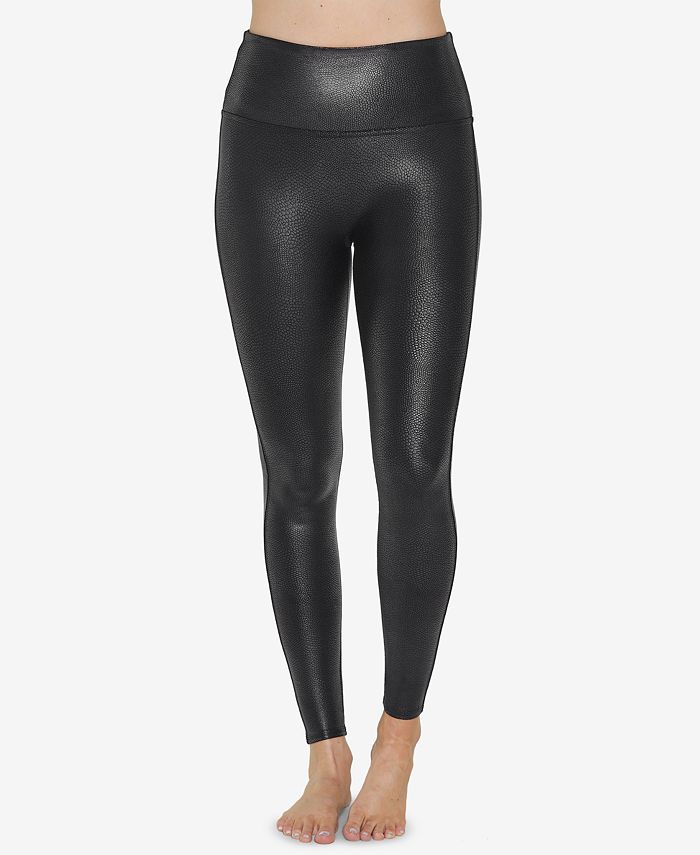SPANX Pebbled Faux-Leather Leggings - Macy's