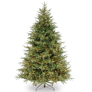 National Tree 6 5' Feel Real Fraser Grande Hinged Tree with 550 Dual Color Led Lights