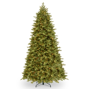 National Tree Company 9' Feel Real Princeton Fraser Fir Hinged Tree with 1000 Dual Color Led Lights & PowerConnect