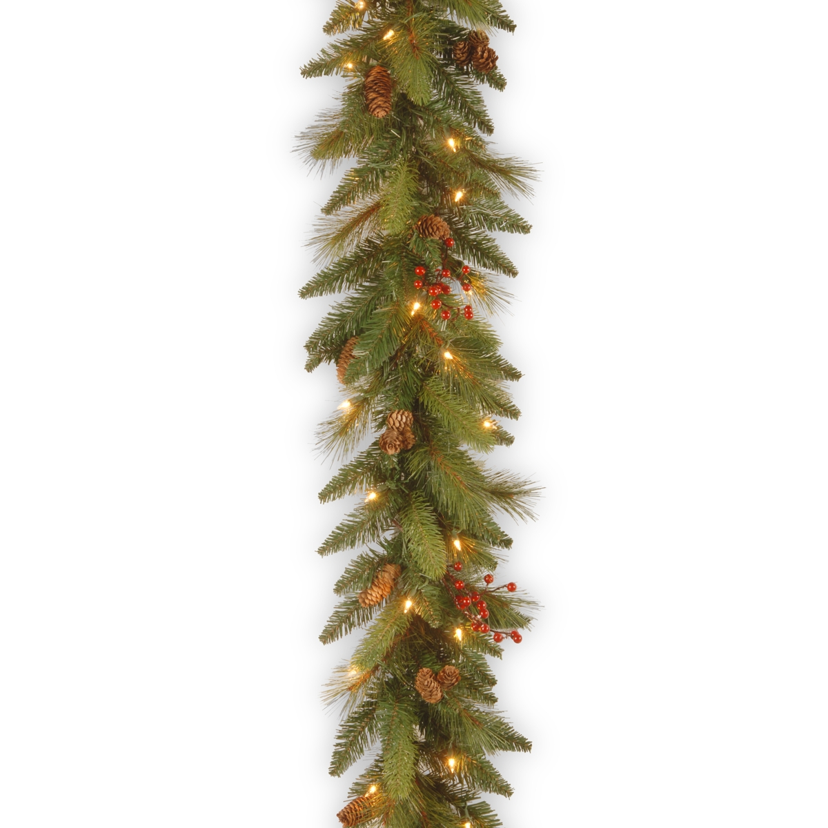 National Tree Company 36 Decorative Collection Cozy Christmas Wreath with Red and Clear Lights