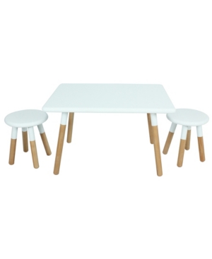 Acessentials Kids 3-piece Table And Stool Painted Dipped In White