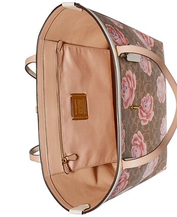 COACH Coated Canvas Signature Rose Print Market Tote Macy s