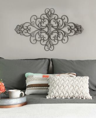 Stratton Home Décor Stratton Home Decor Distressed Grey Scroll Wall Decor