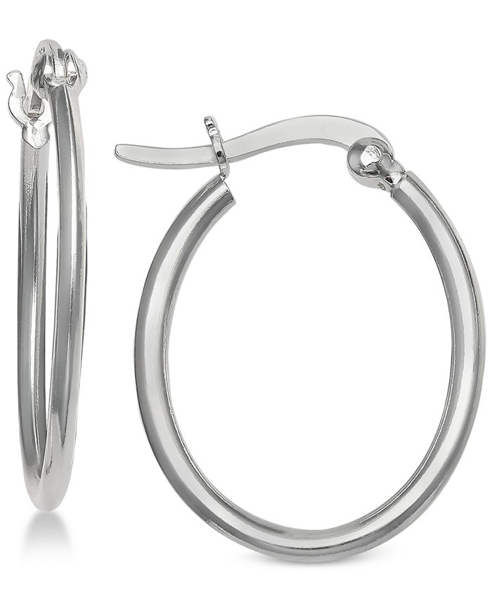 Giani Bernini Small Oval Hoop Earrings in Sterling Silver, 1