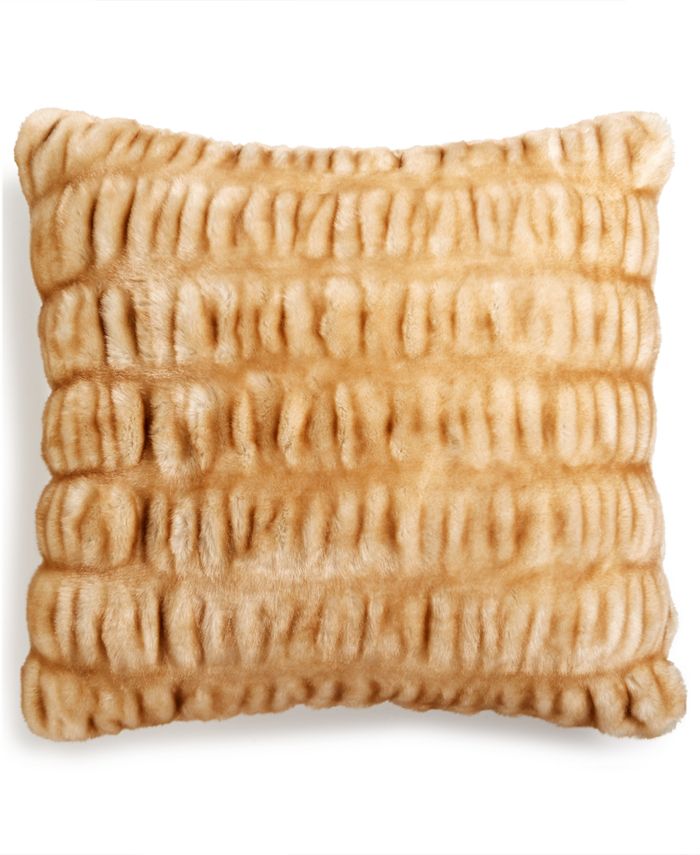 Hotel Collection CLOSEOUT! Carved FauxFur 20" Square Decorative Pillow