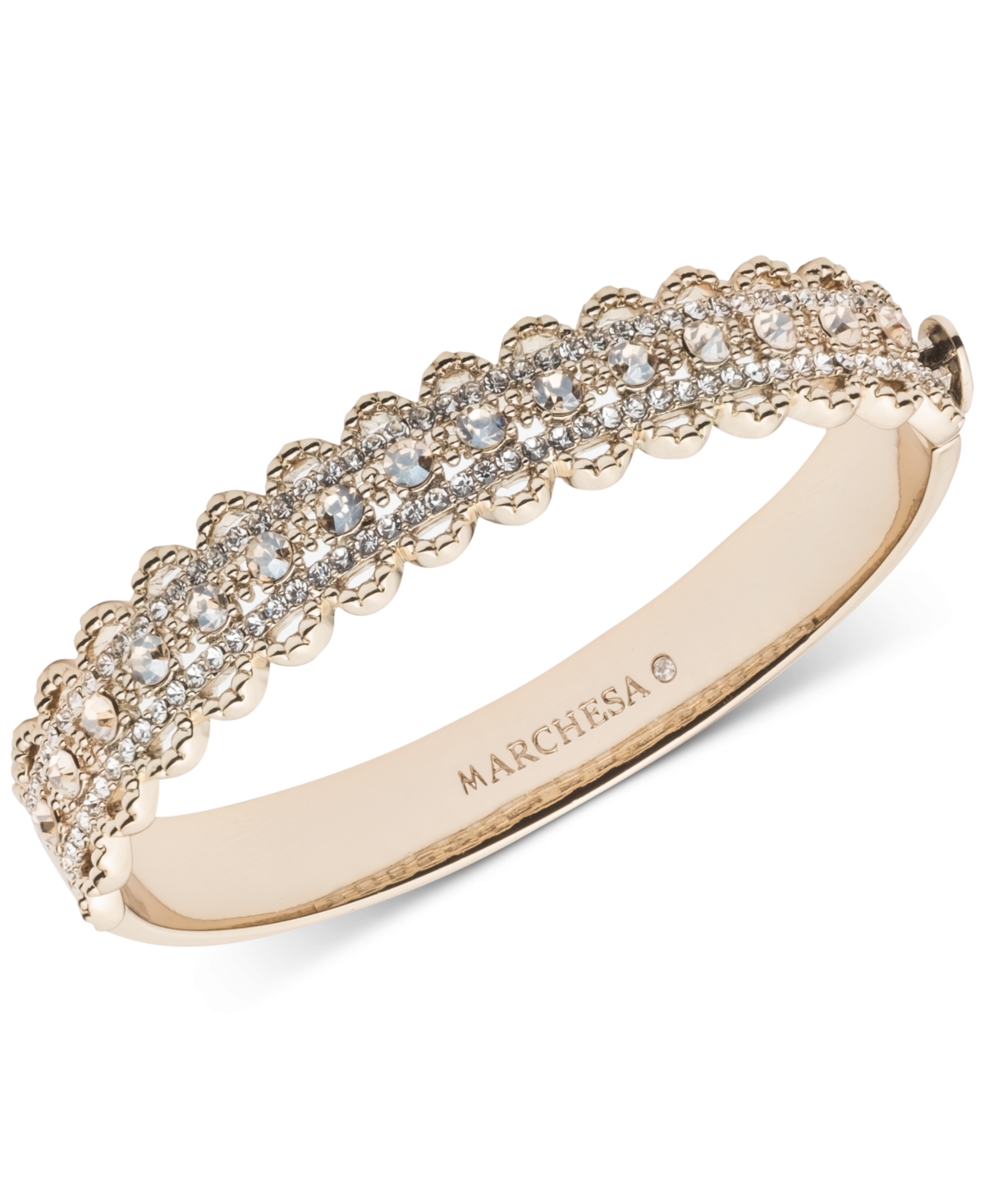 Gold-Tone Crystal Filigree Bangle Bracelet - Gold