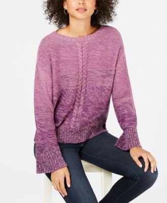 Style & Co - Gradient Front-Braid Sweater