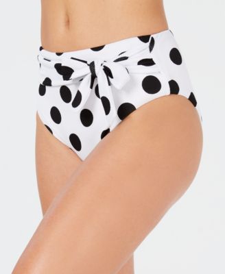 Bar III - Dot High-Waist Tie Bikini Bottoms