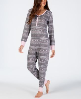 Jenni Printed Soft One-Piece Pajama, Created for Macy's - Macy's