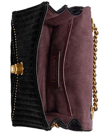 Coach velvet quilting with on sale rivets parker 18 shoulder bag