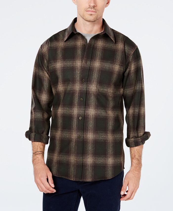 Pendleton Men's Lodge Plaid Wool Pocket Shirt Macy's