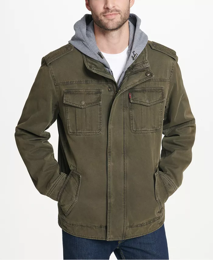 Men's Two Pocket Hooded Trucker Jacket - thumbnail 6