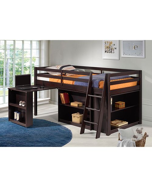 Roxy Junior Loft Bed With Storage Drawers Bookshelf And Desk