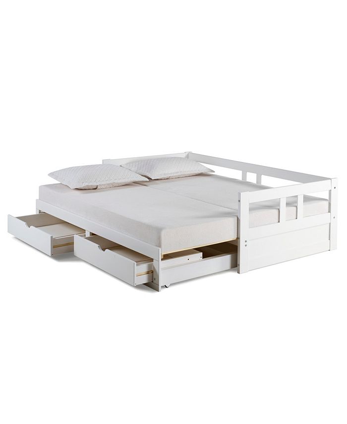 Bolton Furniture Melody Twin to King Trundle Daybed with Storage