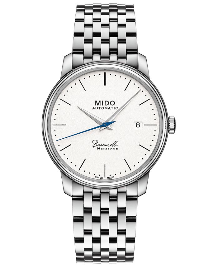 Mido - Men's Swiss Automatic Baroncelli III Heritage Stainless Steel Bracelet Watch 39mm