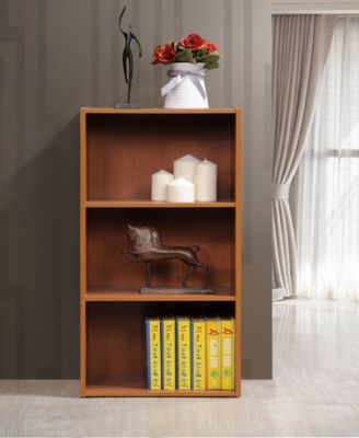 Hodedah 3-Shelf Bookcase In Cherry - Macy's