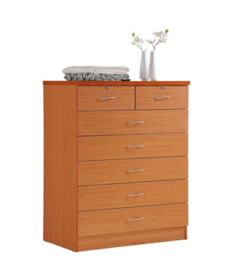 Hodedah - 7-Drawer Chest with Locks on 2-Top Drawers in Cherry