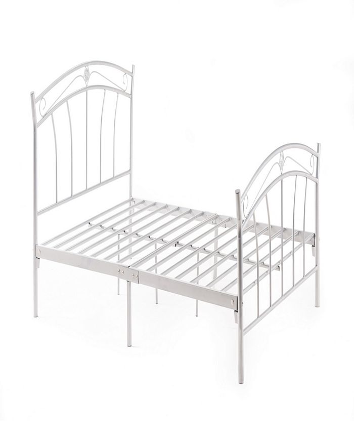 Hodedah Complete Metal FullSize Bed with Headboard, Footboard, Slats