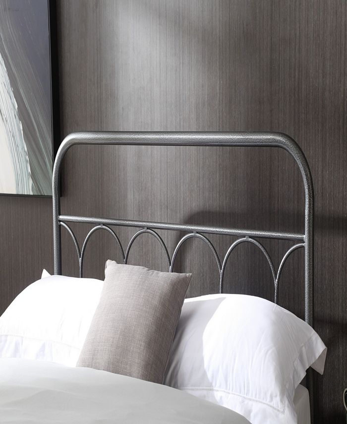 Hodedah Complete Metal TwinSize Bed with Headboard, Footboard, Slats