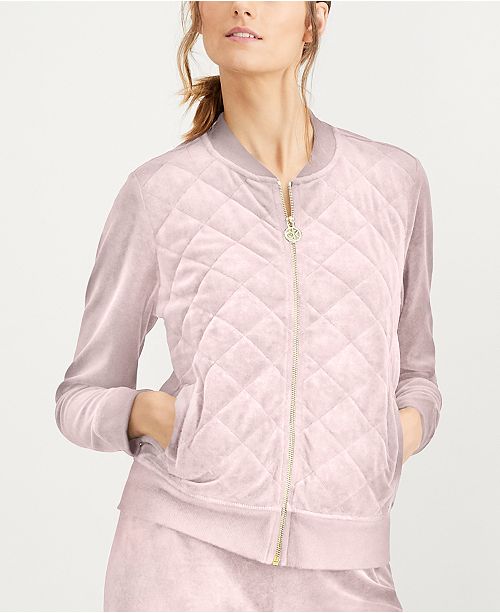 Calvin Klein Quilted Velour Bomber Jacket Jackets & Blazers Women