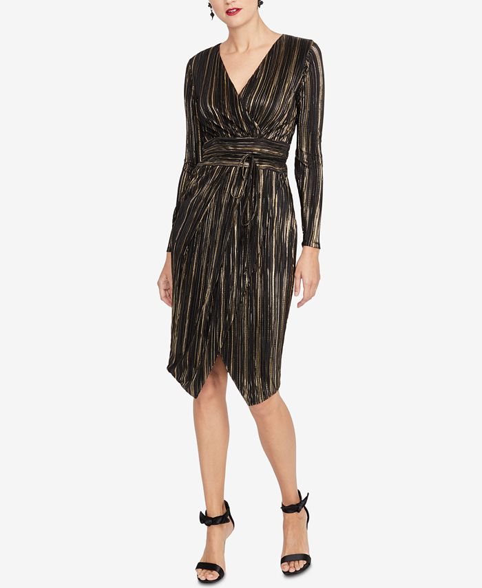 RACHEL Rachel Roy Pleated FauxWrap Dress Macy's