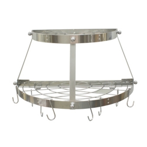 Range Kleen Black Enamel Double Shelf Wall Pot Rack