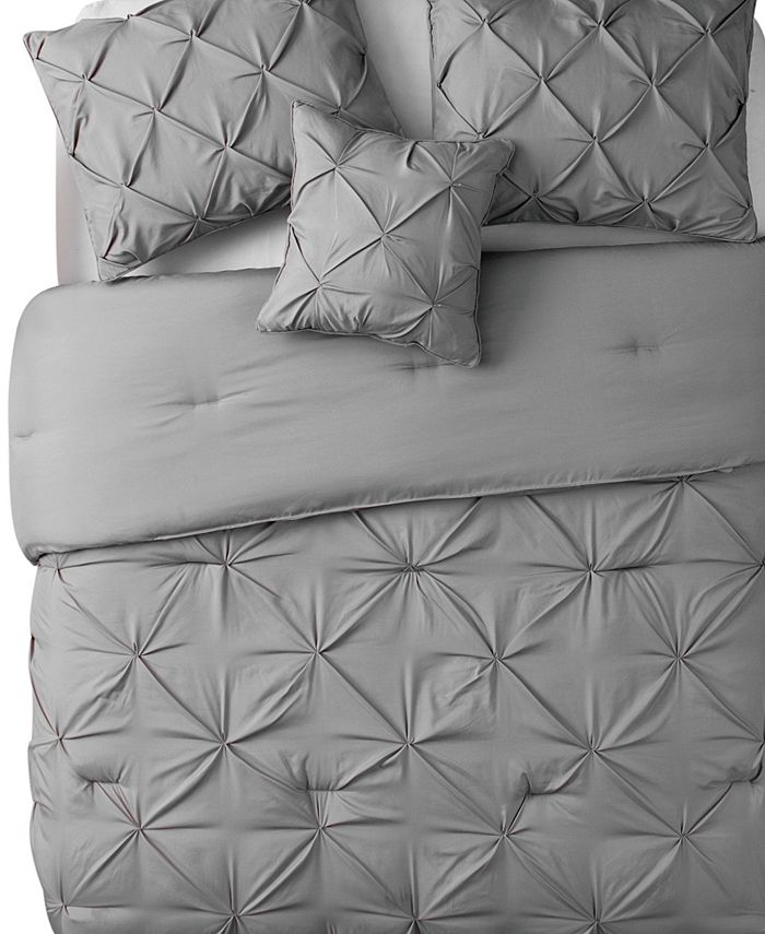 VCNY Home Carmen Pintuck 4 Piece Comforter Set, Queen - Macy's