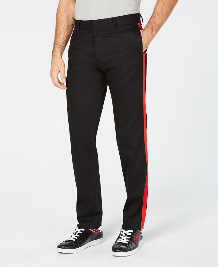 Cole Klein Men's Exclusive Black & Red Stripe Pants - Macy's