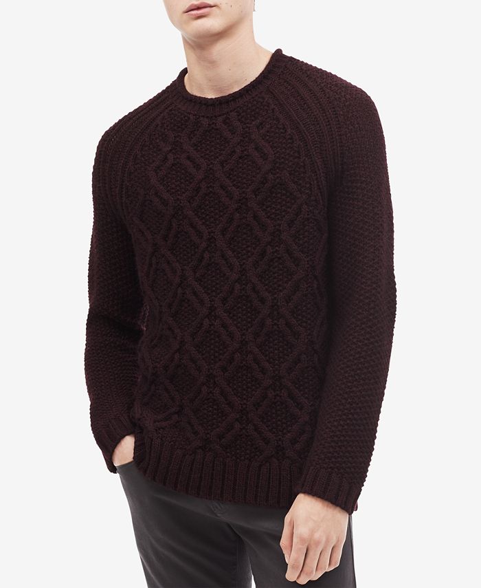 Calvin Klein Men's Cable-Knit Crewneck Sweater & Reviews - Sweaters - Men -  Macy's