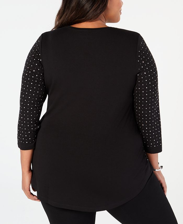 JM Collection Plus Size Embellished Top, Created for Macy's & Reviews ...