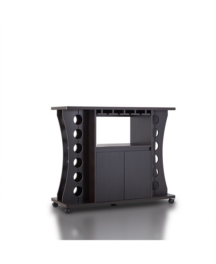 Furniture of America - Milan Modern Wine Rack With Casters