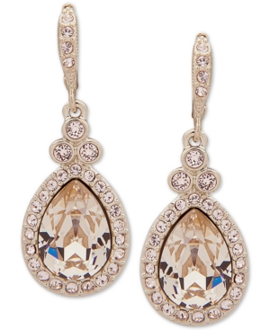image of Givenchy Pave & Colored Stone Drop Earrings