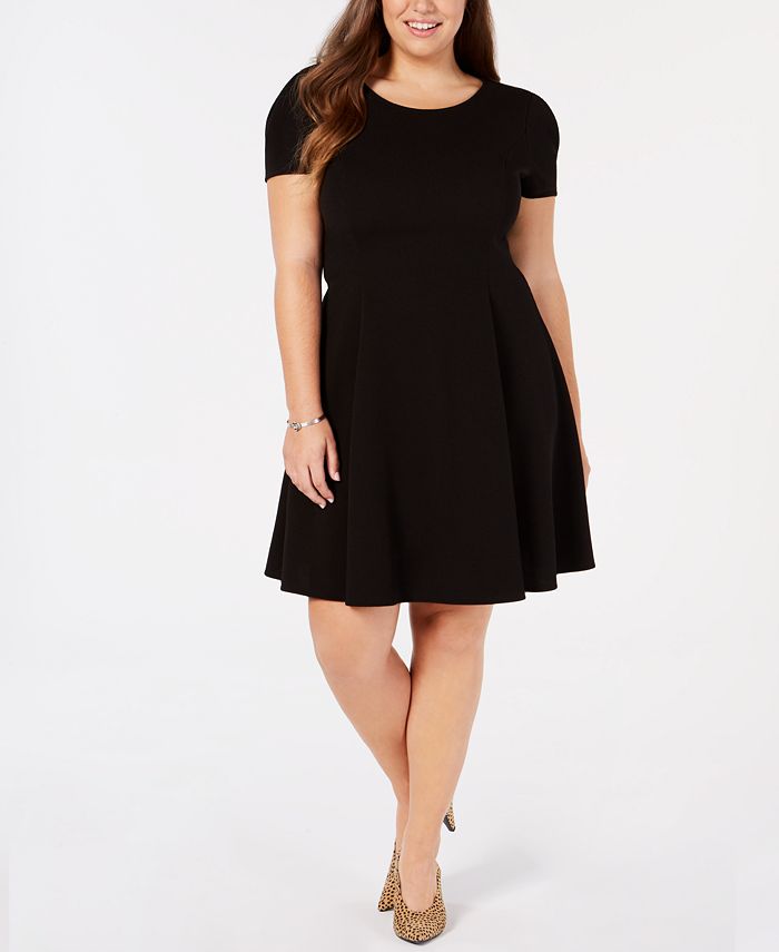 Soprano Trendy Plus Size Cap-Sleeve Skater Dress - Macy's