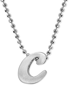 Lowercase Initial 16" Pendant Necklace in Sterling Silver