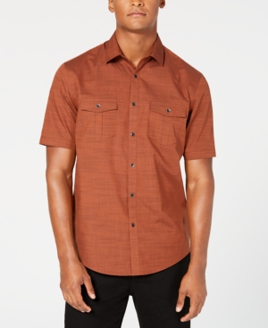 image of Alfani Men-s Warren Textured Short Sleeve Shirt, Created for Macy-s