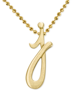 Alex Woo Scripted Initial 16" Pendant Necklace In 14k Gold In J