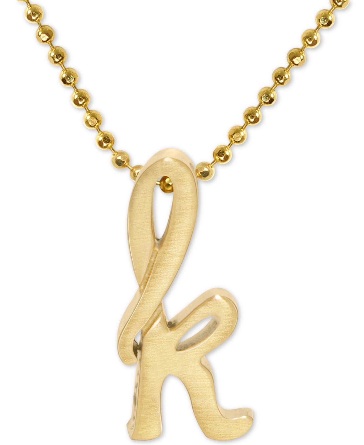 Scripted Initial 16" Pendant Necklace in 14k Gold - K