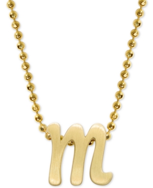 Alex Woo Scripted Initial 16" Pendant Necklace In 14k Gold In M