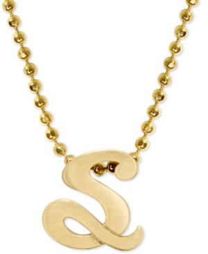 Alex Woo Scripted Initial 16" Pendant Necklace In 14k Gold