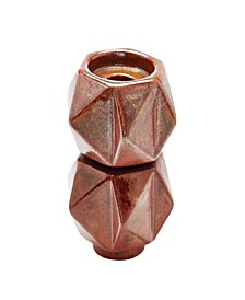 Small Ceramic Star Candle Holders - Russett. Set of 2