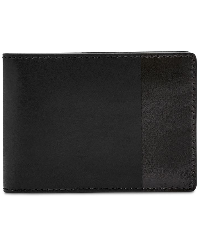 Fossil Men's Nev Leather Money-Clip Wallet - Macy's